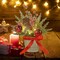 Christmas Table Tree Decorations Mini Trees with Lights (Green)